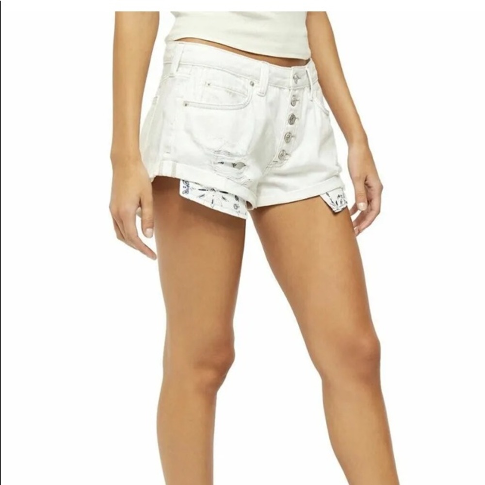 Free People Romeo Rolled Cut Off Shorts in White 27